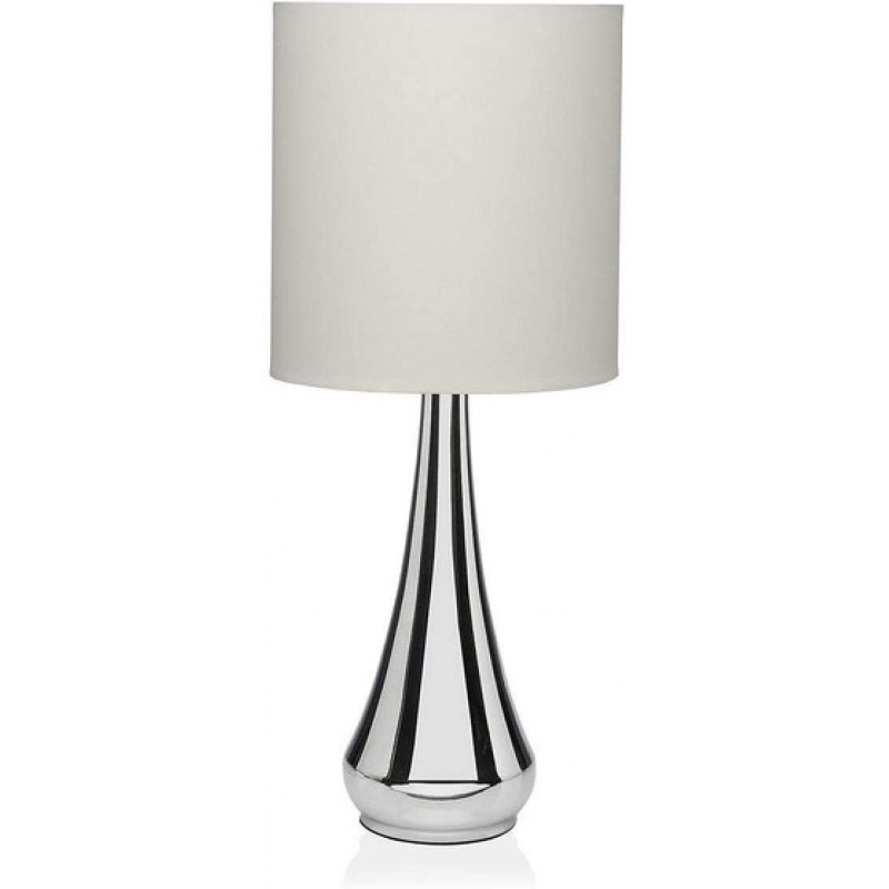 61,95 € Free Shipping | Table lamp Cylindrical Shape 58×27 cm. Living room, dining room and lobby. Metal casting, Linen and Textile. Gray Color