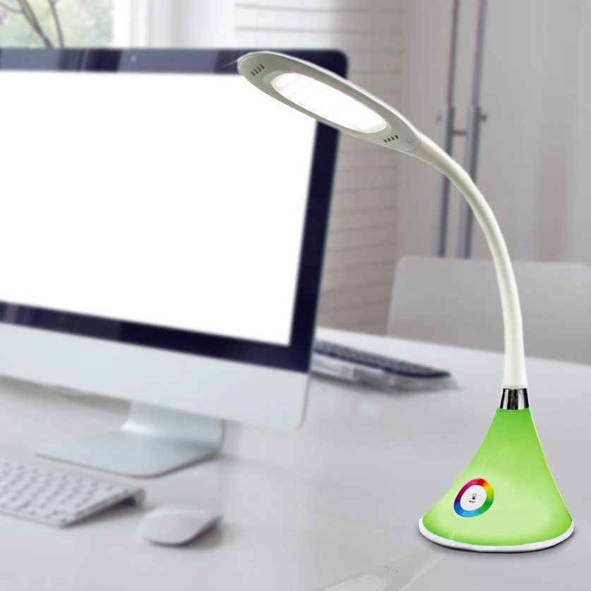 89,95 € Envio grátis | Lampada de escritorio 62×16 cm. LED com 3 níveis de intensidade. Base de luz personalizável Cor cinza