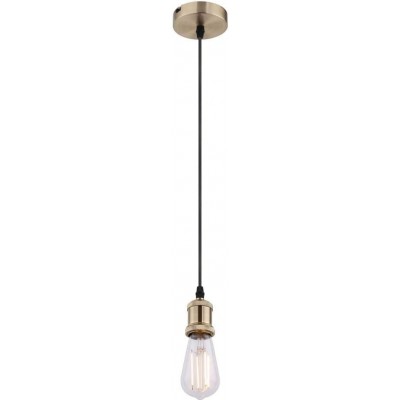 52,95 € Free Shipping | Hanging lamp 40W 56×26 cm. Living room, dining room and bedroom. Metal casting, Textile and Brass. Brass Color