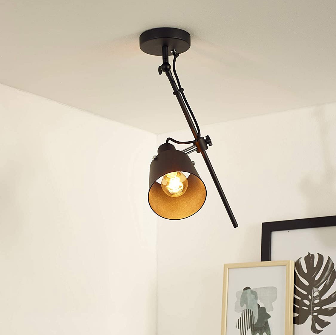 132,95 € Envoi gratuit | Projecteur d'intérieur 40W 49×21 cm. Ajustable. réglable en hauteur Acier. Couleur noir