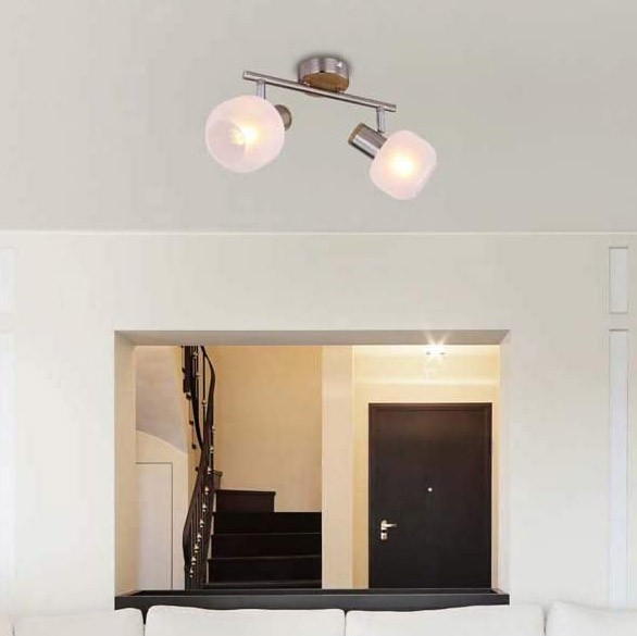 71,95 € Envoi gratuit | Projecteur d'intérieur 24×14 cm. Spot LED double orientable Métal, bois et verre. Couleur gris