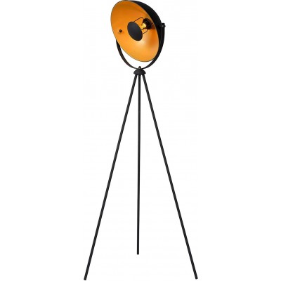 Floor lamp 40W Round Shape 148×67 cm. Clamping tripod Living room, bedroom and lobby. Modern Style. Steel and PMMA. Brown Color