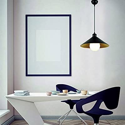 55,95 € Envio grátis | Lâmpada pendurada 60W 60×35 cm. Metais. Cor preto