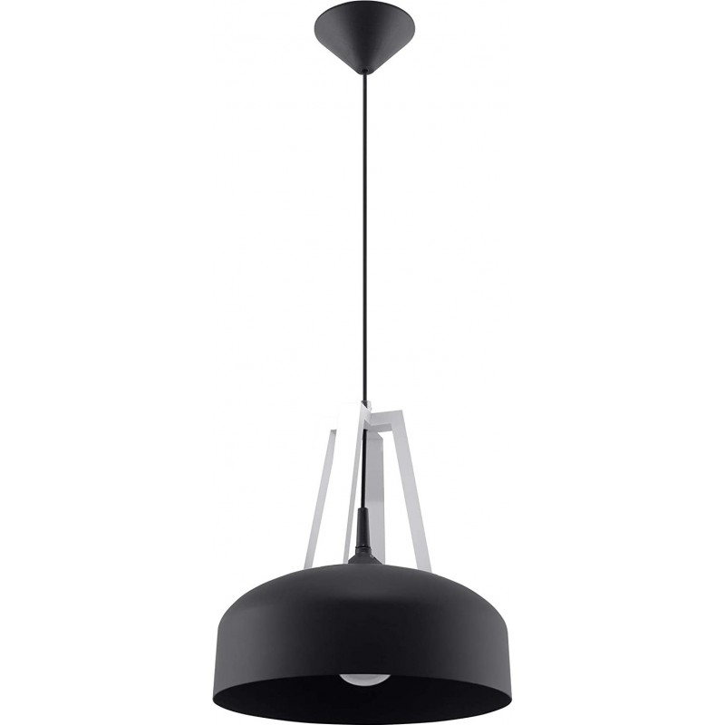 102,95 € Free Shipping | Hanging lamp Round Shape 100×30 cm. Living room, dining room and lobby. Modern Style. Steel, PMMA and Wood. Black Color