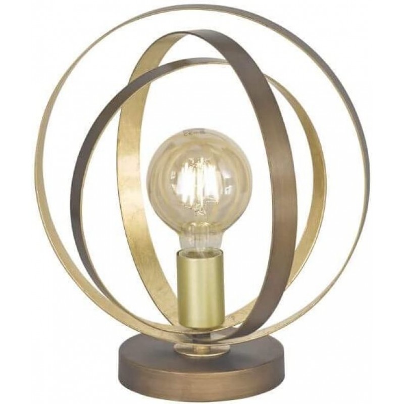 62,95 € Free Shipping | Table lamp 60W Spherical Shape 34×30 cm. Dining room, bedroom and lobby. Modern Style. Metal casting. Brown Color