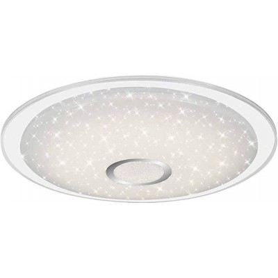 89,95 € Free Shipping | Indoor ceiling light 24W Round Shape Ø 50 cm. Dimmable LED Remote control Living room, dining room and bedroom. Modern Style. PMMA and Metal casting. White Color