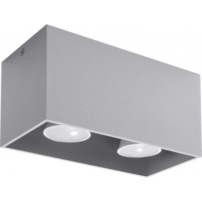 室内射灯 40W 长方形 形状 20×10 cm. 双焦点 客厅, 卧室 和 大堂设施. 铝. 灰色的 颜色