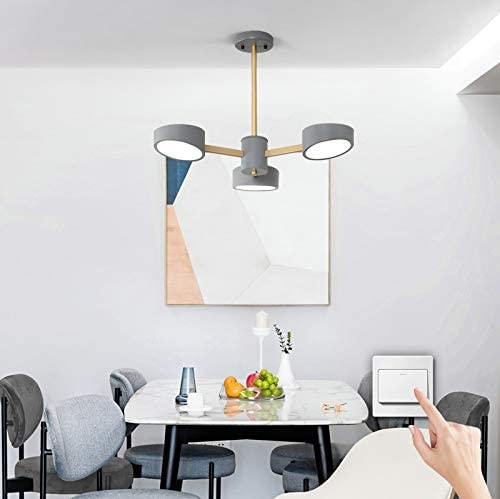 106,95 € Envío gratis | Lámpara colgante 1W 65×65 cm. 3 puntos de luz LED Acrílico y metal. Color gris