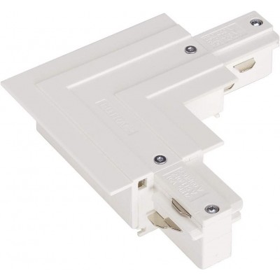 101,95 € Free Shipping | Lighting fixtures 13×13 cm. L-shaped connector for three-phase lighting track-rail. recessed Living room, dining room and bedroom. Steel and PMMA. White Color