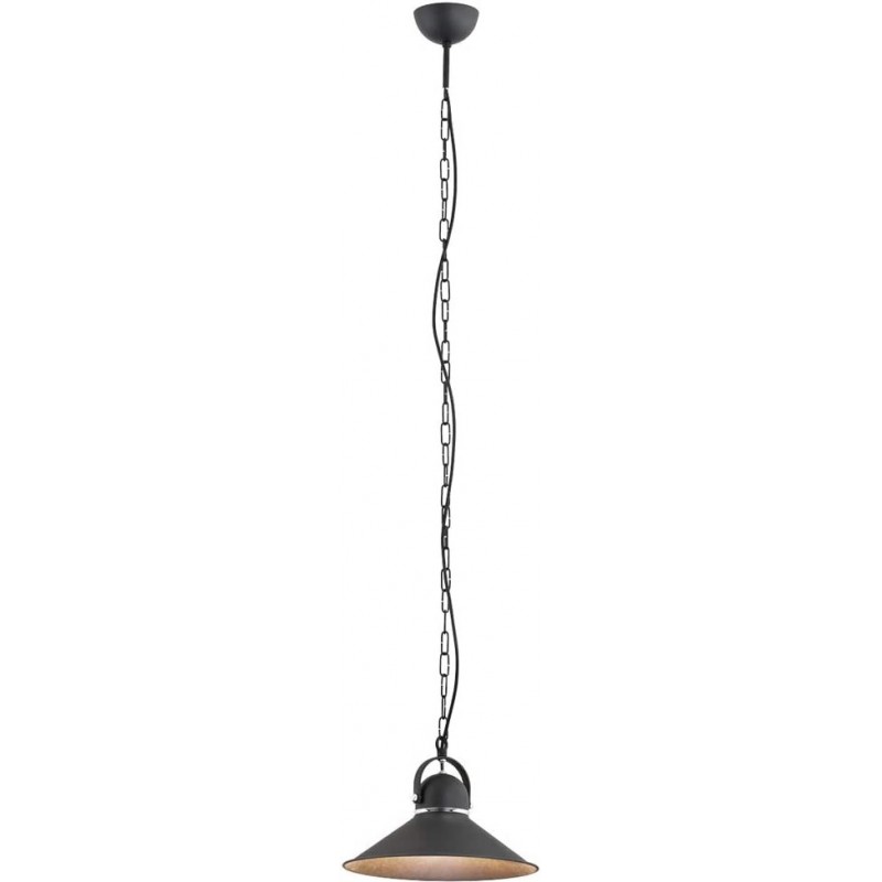 89,95 € Free Shipping | Hanging lamp 40W Conical Shape 125×22 cm. Living room, dining room and bedroom. Modern Style. Steel. Black Color