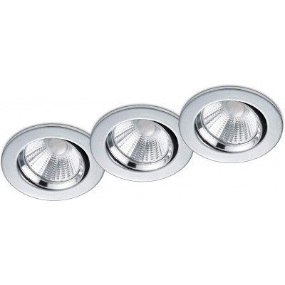 79,95 € Free Shipping | Recessed lighting Trio Round Shape 9×9 cm. Living room, dining room and bedroom. Metal casting. Plated chrome Color