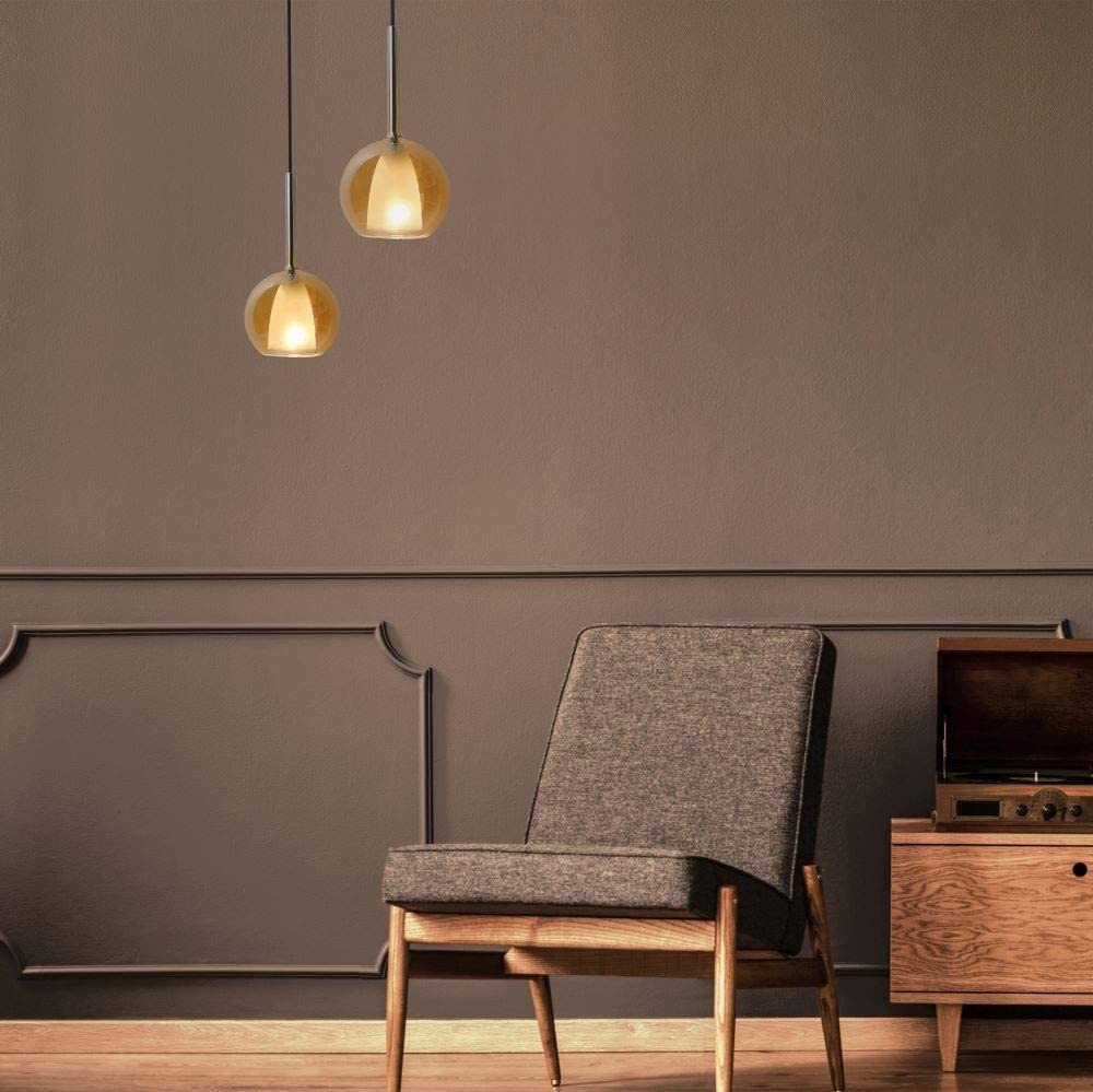 57,95 € Бесплатная доставка | Подвесной светильник 60W 100×35 cm. Стекло. Апельсин Цвет