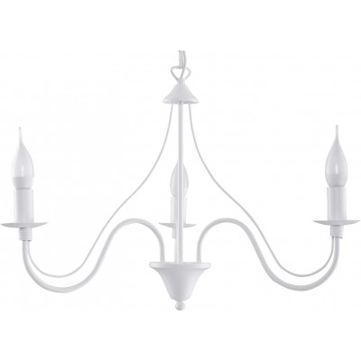 89,95 € Free Shipping | Chandelier 40W 80×60 cm. 5 spotlights Living room, dining room and bedroom. Steel. White Color
