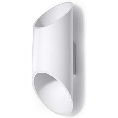 Indoor wall light 40W Cylindrical Shape 30×12 cm. Bidirectional light Dining room, bedroom and lobby. Aluminum. White Color