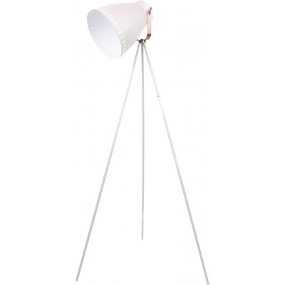 Lámpara de pie 40W Forma Cónica 145×64 cm. Colocada sobre trípode Salón, comedor y dormitorio. Estilo moderno. Metal. Color blanco