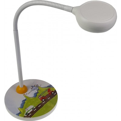 Lámpara de escritorio 6W 43×20 cm. Diseño de coches Salón, comedor y dormitorio. Madera. Color blanco