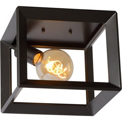 Aplique de pared interior 60W 25×25 cm. Metal. Color negro