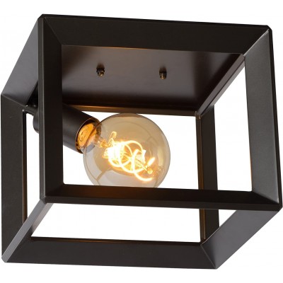 Indoor wall light 60W Cubic Shape 25×25 cm. Living room, dining room and lobby. Vintage Style. Metal casting. Black Color
