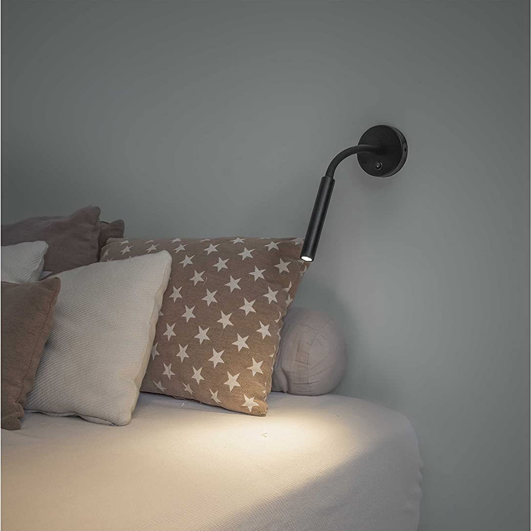 82,95 € Envío gratis | Aplique de pared interior 3W 3000K Luz cálida. 38×3 cm. LED Metal. Color negro