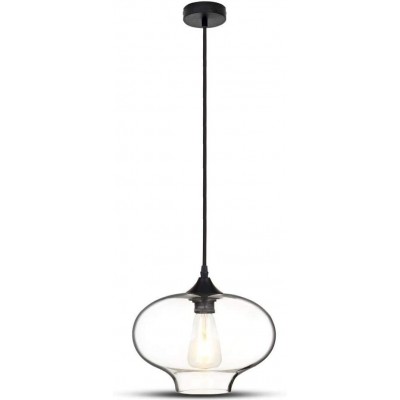 59,95 € Free Shipping | Hanging lamp 60W 127×27 cm. Living room, dining room and lobby. Crystal, Metal casting and Glass. Black Color