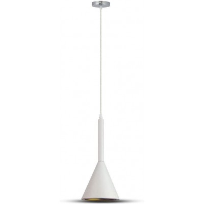 51,95 € Envoi gratuit | Lampe à suspension 60W Façonner Conique 95×35 cm. Salle, chambre et hall. Style moderne. Aluminium. Couleur blanc