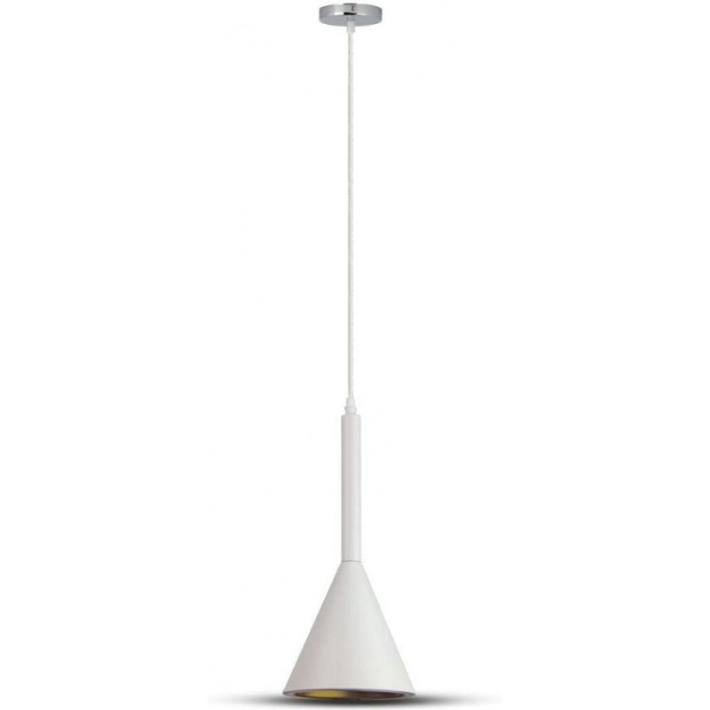 51,95 € Free Shipping | Hanging lamp 60W Conical Shape 95×35 cm. Living room, bedroom and lobby. Modern Style. Aluminum. White Color