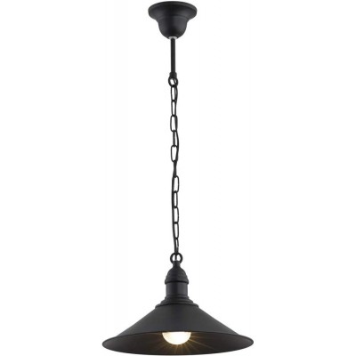 Lámpara colgante 15W Forma Cónica 115×29 cm. Comedor, dormitorio y vestíbulo. Estilo moderno. Acero. Color negro