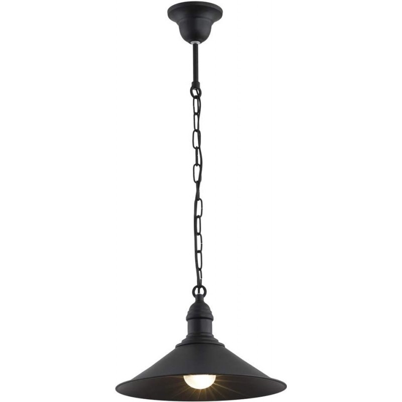 95,95 € Free Shipping | Hanging lamp 15W Conical Shape 115×29 cm. Dining room, bedroom and lobby. Modern Style. Steel. Black Color