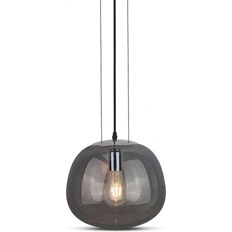 99,95 € Free Shipping | Hanging lamp 60W Spherical Shape 138×38 cm. Living room, dining room and bedroom. Modern Style. Metal casting and Glass. Black Color