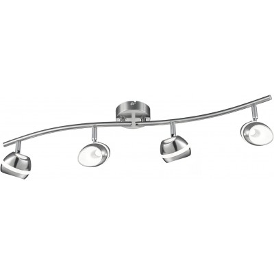 89,95 € Free Shipping | Indoor spotlight Trio 5W 3000K Warm light. 72×16 cm. 4 adjustable spotlights Bedroom. Nickel Metal. Silver Color