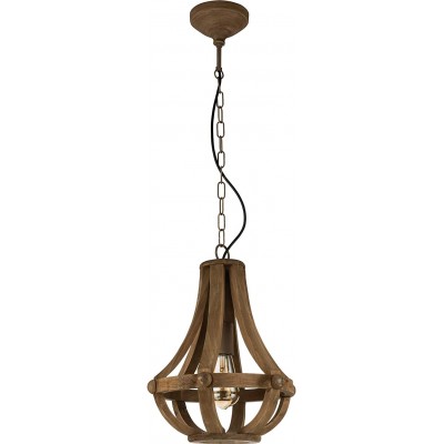 136,95 € Free Shipping | Hanging lamp Eglo 60W Round Shape 110×31 cm. Living room, dining room and bedroom. Rustic Style. Steel and Crystal. Brown Color