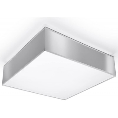 114,95 € Free Shipping | Indoor ceiling light 60W Square Shape 35×35 cm. LED Living room, dining room and bedroom. Modern Style. Metal casting and Polycarbonate. Gray Color