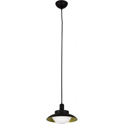 Lampada a sospensione 28W Forma Rotonda Ø 20 cm. LED Soggiorno, sala da pranzo e camera da letto. Bicchiere. Colore nero