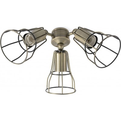 Indoor spotlight 60W Triple focus. fan lamp Living room, dining room and lobby. Antique gold Color