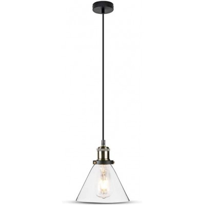 Lampe à suspension Façonner Conique 17×4 cm. Salle, salle à manger et chambre. Cristal