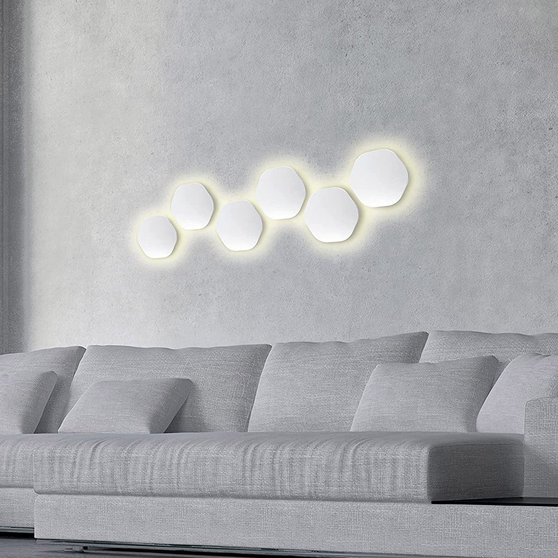 179,95 € Envío gratis | Aplique de pared interior 14×14 cm. Luz LED diseño hexagonal Acrílico y aluminio. Color blanco