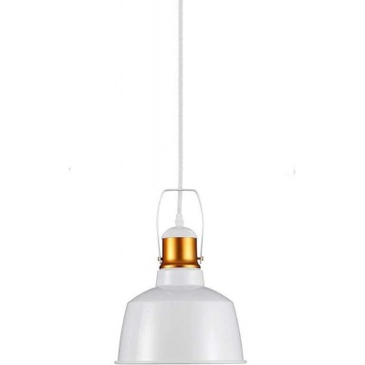 Lampada a sospensione 60W Forma Cilindrica Ø 23 cm. Soggiorno, sala da pranzo e camera da letto. Stile vintage. Alluminio. Colore bianca