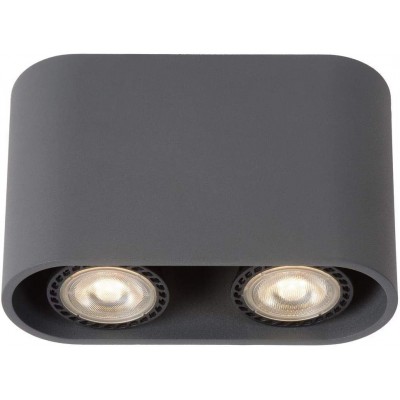 Refletor interno 10W 16×11 cm. Foco duplo Alumínio. Cor cinza
