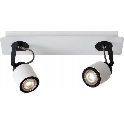 129,95 € Envío gratis | Foco para interior 10W 32×14 cm. Doble foco LED orientable Metal. Color blanco