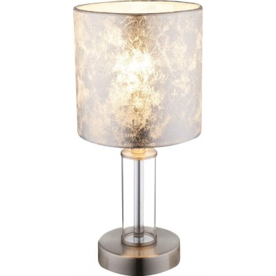 Lampada da tavolo Forma Cilindrica 30×14 cm. Soggiorno, camera da letto e atrio. Stile moderno. Cristallo. Colore argento