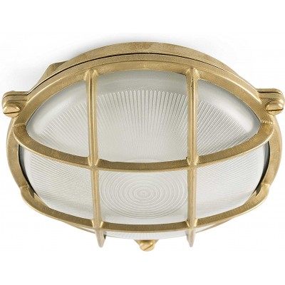86,95 € Free Shipping | Outdoor wall light 60W Round Shape Ø 19 cm. Terrace, garden and public space. Classic Style. Crystal and Metal casting. Golden Color