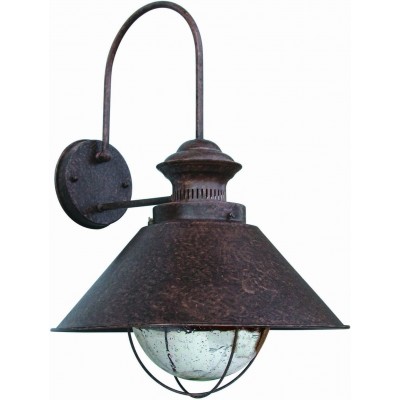 71,95 € Free Shipping | Outdoor wall light 60W Conical Shape Ø 26 cm. Terrace, garden and public space. Rustic Style. Crystal and Metal casting. Black Color
