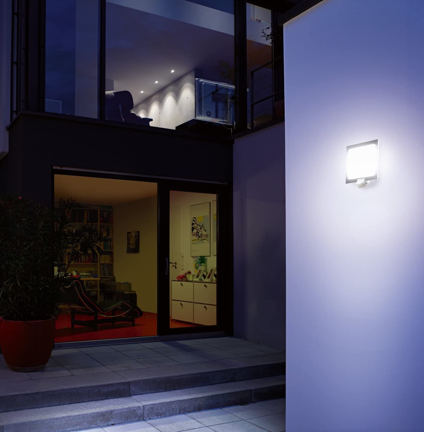 95,95 € Free Shipping | Outdoor wall light 60W 25×23 cm. Movement detector Pmma and metal casting. White Color