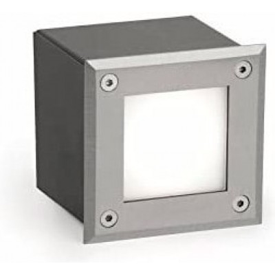 Luminaire encastré 3W Façonner Rectangulaire 10×7 cm. LED Salle, salle à manger et chambre. Acier inoxidable, Aluminium et Cristal. Couleur gris