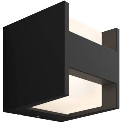 118,95 € Free Shipping | Outdoor wall light Philips 15W Cubic Shape 13×13 cm. Bi-directional LED. Alexa and Google Home Terrace, garden and public space. Modern Style. Aluminum. Black Color