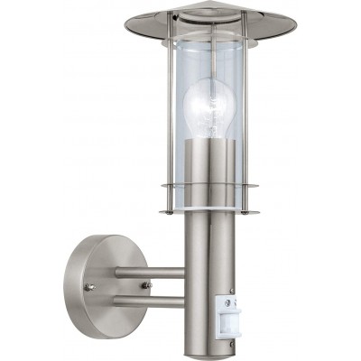 95,95 € Free Shipping | Indoor wall light Eglo 60W Cylindrical Shape 36×18 cm. Bedroom, terrace and hall. Modern Style. Steel and Crystal. Silver Color