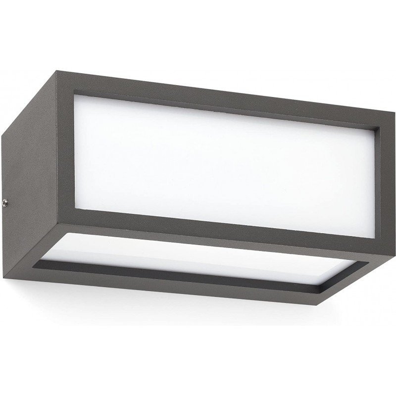 69,95 € Free Shipping | Outdoor wall light 15W Rectangular Shape 25×11 cm. Terrace, garden and public space. Modern Style. Aluminum and Polycarbonate. Gray Color