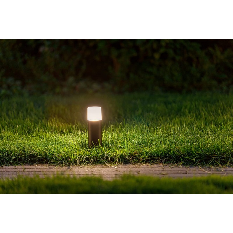 71,95 € Free Shipping | 4 units box Luminous beacon 1W Cylindrical Shape 25×15 cm. Ground fixing by stake Terrace, garden and public space. Aluminum and PMMA. Black Color