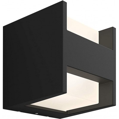 Outdoor wall light Philips 15W 13×13 cm. Bidirectional and dimmable LED. Control with Smartphone APP. Alexa, Apple and Google Home Aluminum. Black Color
