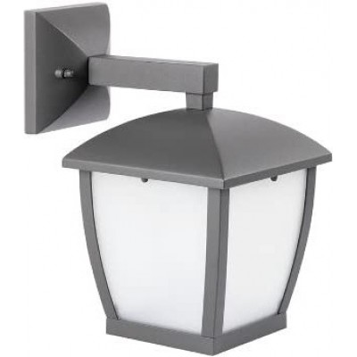 Indoor wall light 11W Cubic Shape 28×24 cm. Living room, bedroom and lobby. Modern Style. Aluminum and Polycarbonate. Gray Color